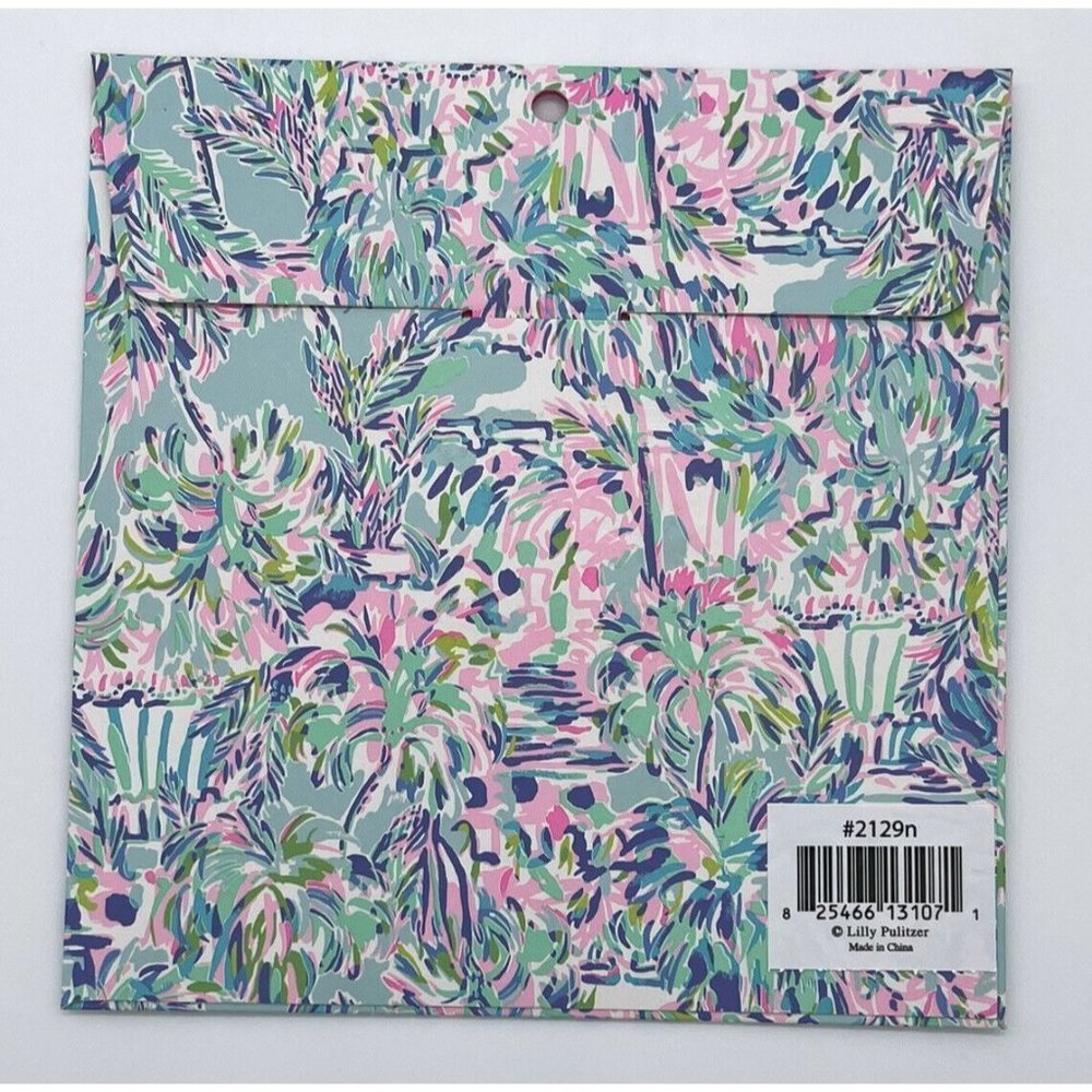 New In Box Lilly Pulitzer Letter "N" Monogram Sticker Pattern Cabana Cocktail - Picture 3 of 3